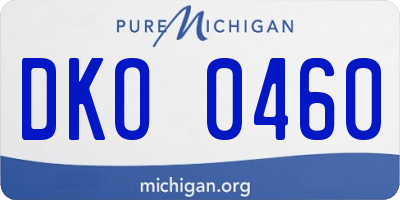 MI license plate DKO0460