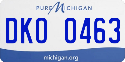 MI license plate DKO0463