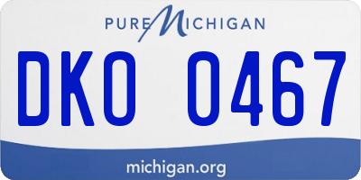 MI license plate DKO0467