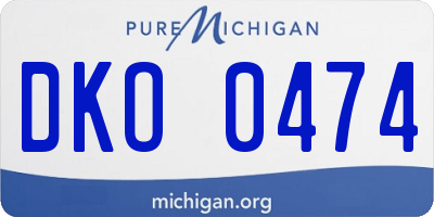 MI license plate DKO0474