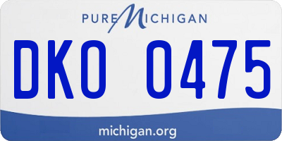MI license plate DKO0475