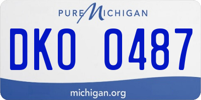 MI license plate DKO0487