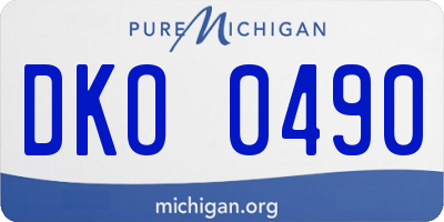 MI license plate DKO0490