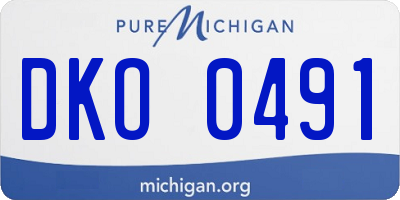 MI license plate DKO0491
