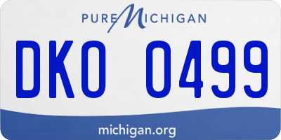 MI license plate DKO0499