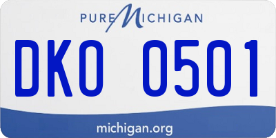 MI license plate DKO0501