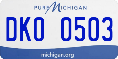 MI license plate DKO0503