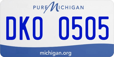 MI license plate DKO0505