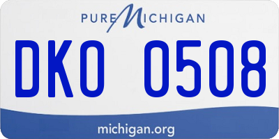 MI license plate DKO0508