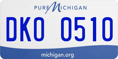 MI license plate DKO0510