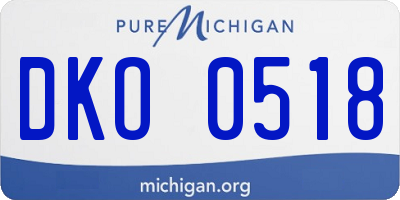 MI license plate DKO0518