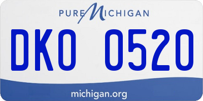 MI license plate DKO0520