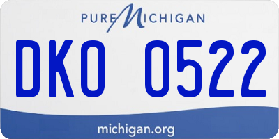 MI license plate DKO0522