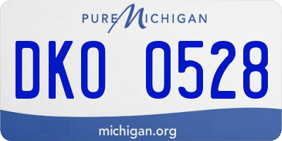 MI license plate DKO0528