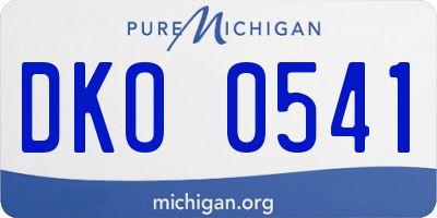 MI license plate DKO0541