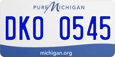 MI license plate DKO0545