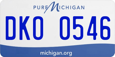 MI license plate DKO0546