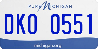 MI license plate DKO0551