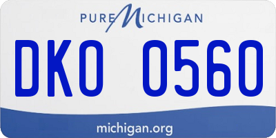 MI license plate DKO0560