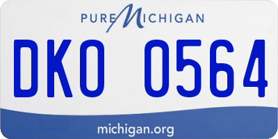 MI license plate DKO0564