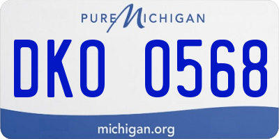 MI license plate DKO0568