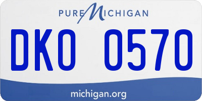 MI license plate DKO0570