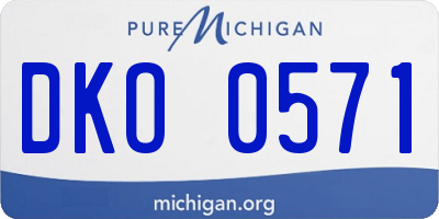 MI license plate DKO0571