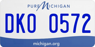 MI license plate DKO0572