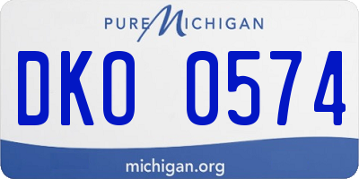MI license plate DKO0574