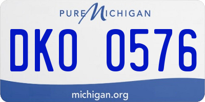 MI license plate DKO0576