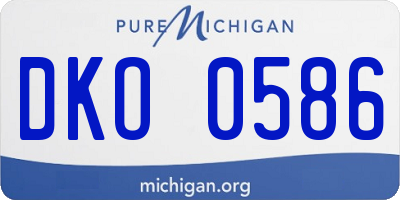 MI license plate DKO0586