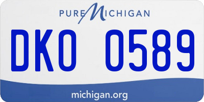 MI license plate DKO0589
