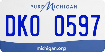 MI license plate DKO0597