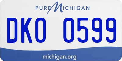 MI license plate DKO0599