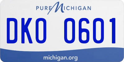 MI license plate DKO0601