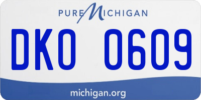 MI license plate DKO0609