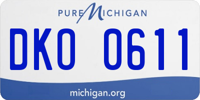 MI license plate DKO0611
