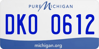 MI license plate DKO0612