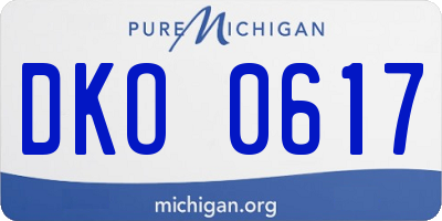MI license plate DKO0617