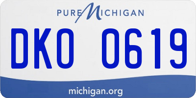 MI license plate DKO0619