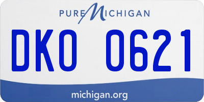 MI license plate DKO0621