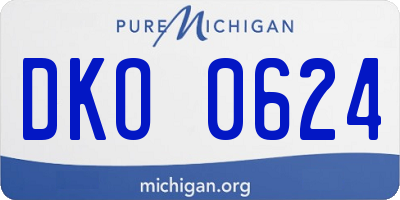 MI license plate DKO0624