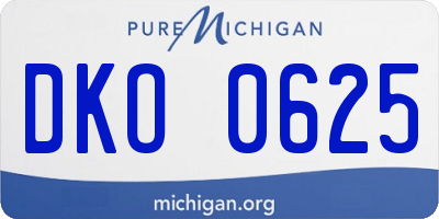 MI license plate DKO0625