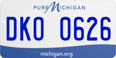 MI license plate DKO0626