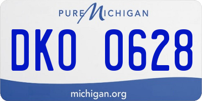 MI license plate DKO0628