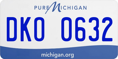 MI license plate DKO0632