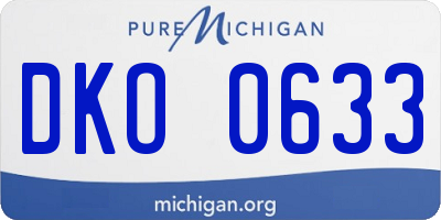 MI license plate DKO0633