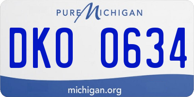 MI license plate DKO0634