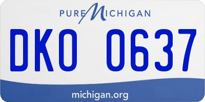 MI license plate DKO0637
