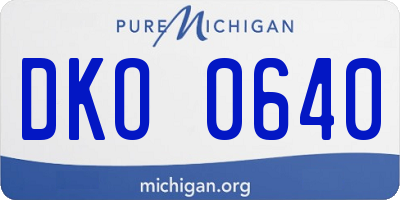 MI license plate DKO0640